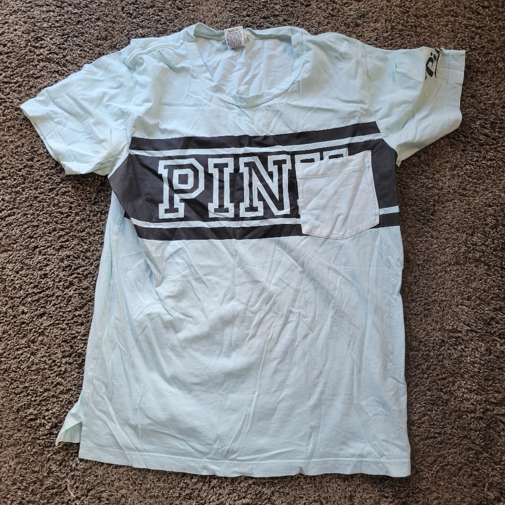 PINK Victoria’s Secret Oversized T-Shirt Blue Womans Size Medium